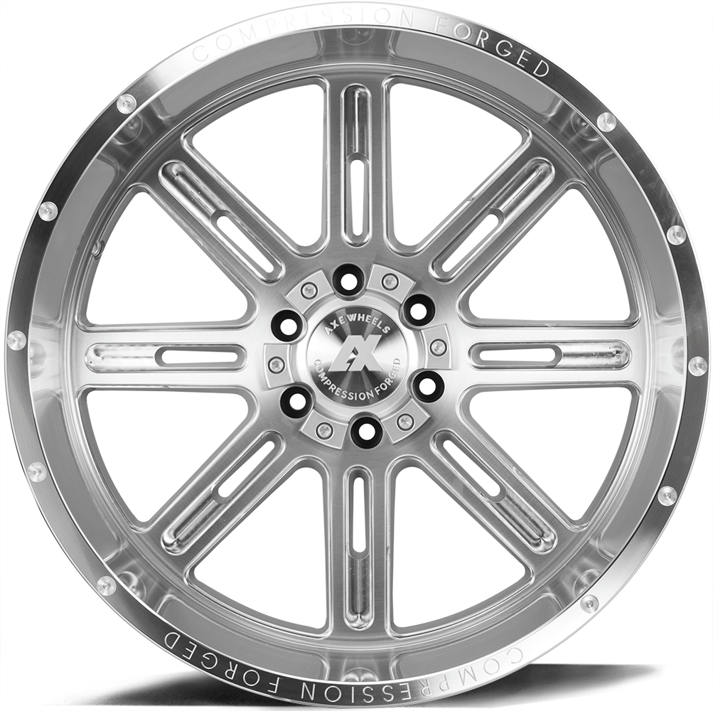 AXE Compression Forged Off-Road AX4.1 22x12 -44 5x127 (5x5)/5x139.7 (5x5.5) Silver Brush Milled