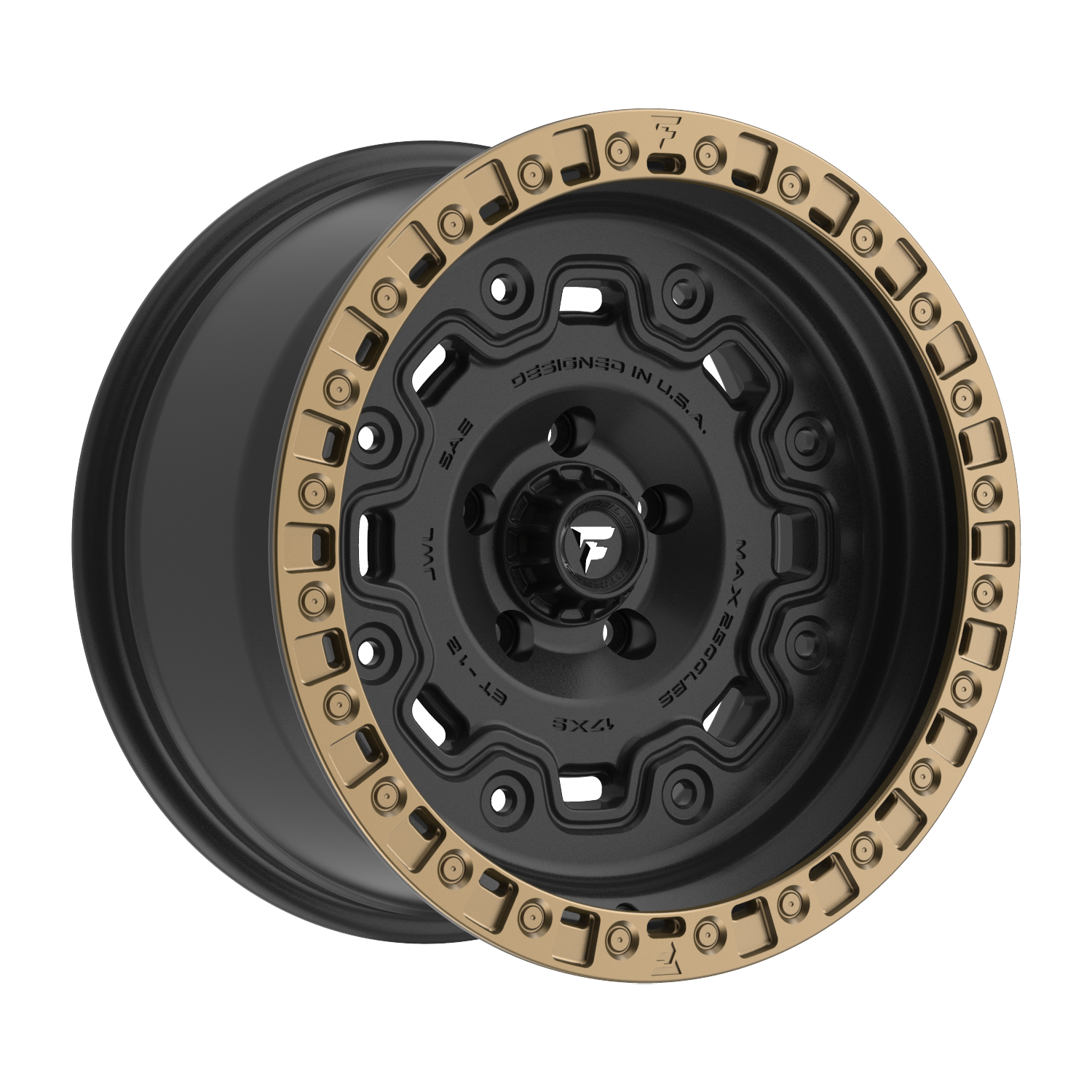 FITTIPALDI OFFROAD FT100BZ 17X9, PCD 5X5.00, ET -12, CB 71.5-SATIN BLACK WITH BRONZE RING