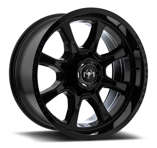 Motiv Off Road GLOCK 18X9 +18 8X180 Gloss Black with Lip Logo