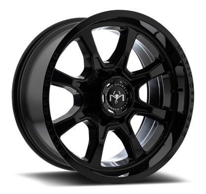 Motiv Off Road GLOCK 20X10 -12 8X180 Gloss Black with Lip Logo