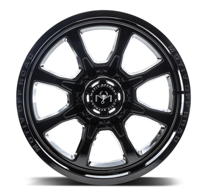 Motiv Off Road GLOCK 20X10 -12 8X180 Gloss Black with Lip Logo