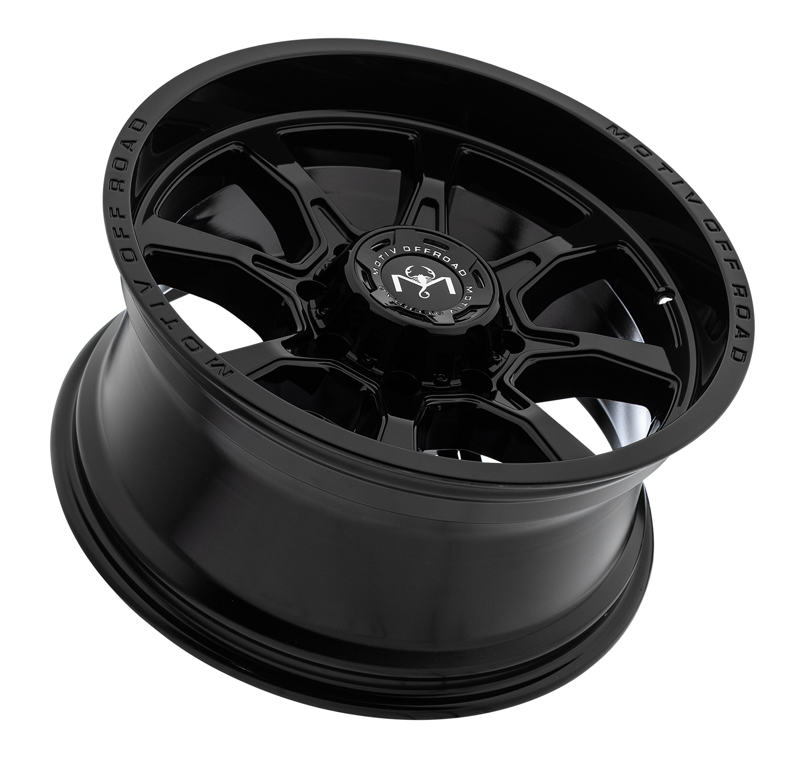 Motiv Off Road GLOCK 20X10 -12 8X180 Gloss Black with Lip Logo