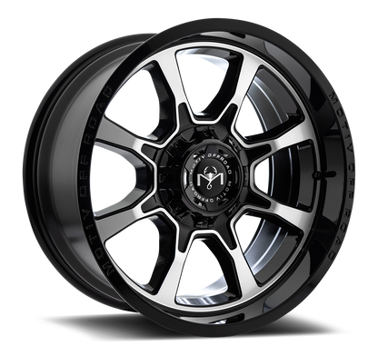 Motiv Off Road GLOCK 18X9 +18 8X6.50 Gloss Black Machined Face with Lip Logo
