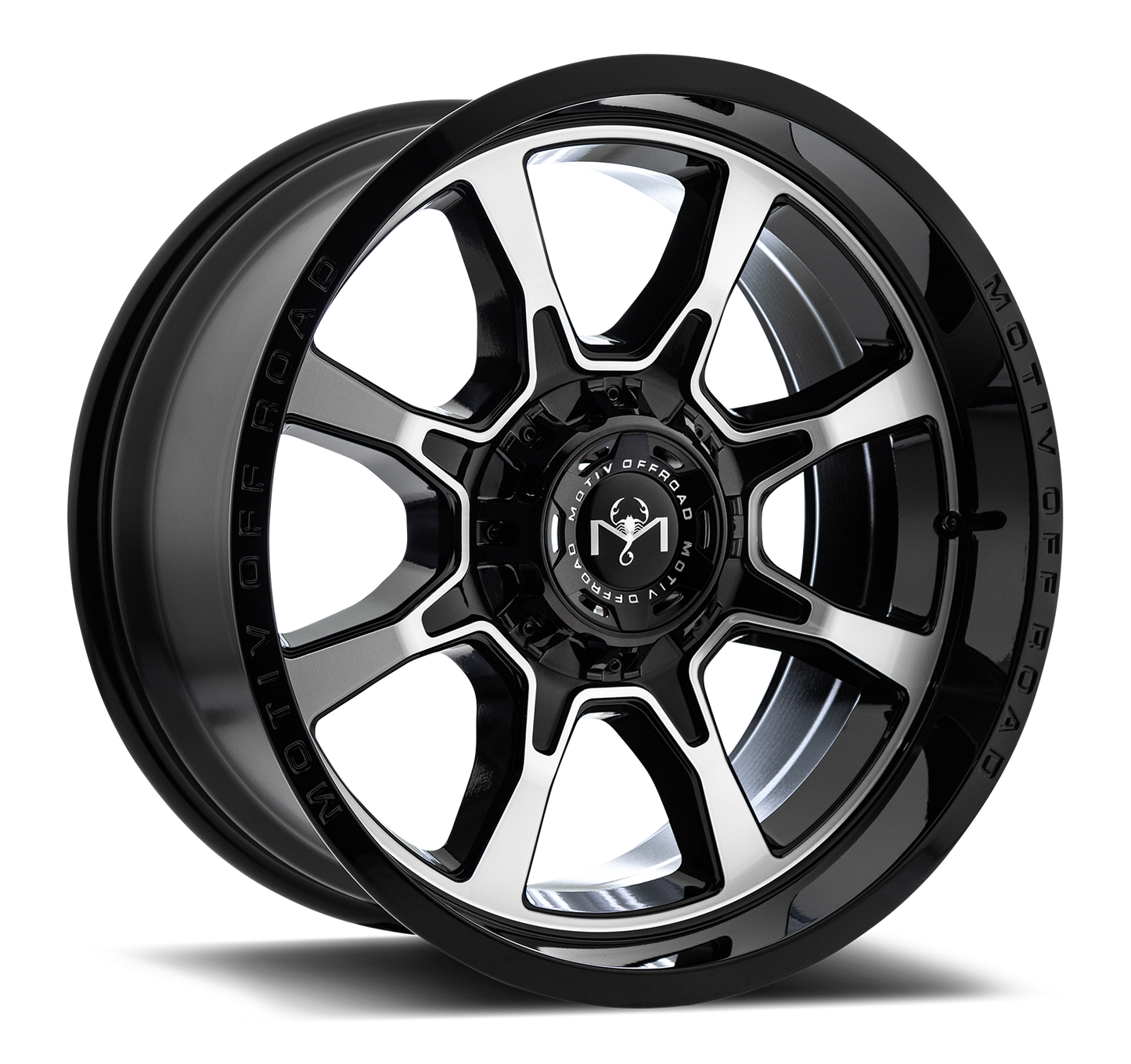 Motiv Off Road GLOCK 20X10 -12 5X5.50/5X150 Gloss Black Machined Face with Lip Logo
