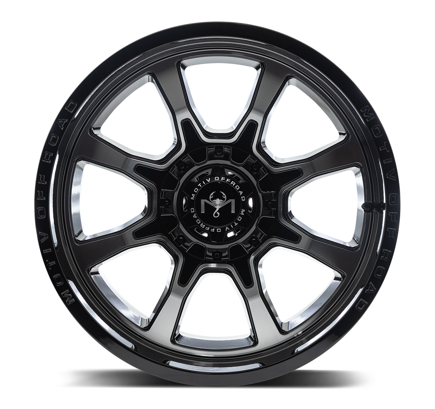 Motiv Off Road GLOCK 20X10 -12 5X4.50/5X5 Gloss Black Machined Face with Lip Logo