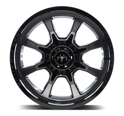 Motiv Off Road GLOCK 20X9 +18 8X170 Gloss Black Machined Face with Lip Logo