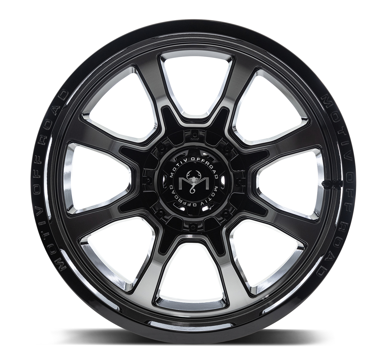 Motiv Off Road GLOCK 18X9 +10 5X5/5X135 Gloss Black Machined Face with Lip Logo