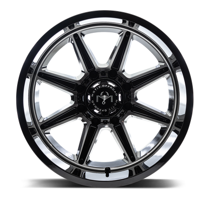 Motiv Off Road BALAST 20X9 +18 8X180 Gloss Black With Machined Face Accents