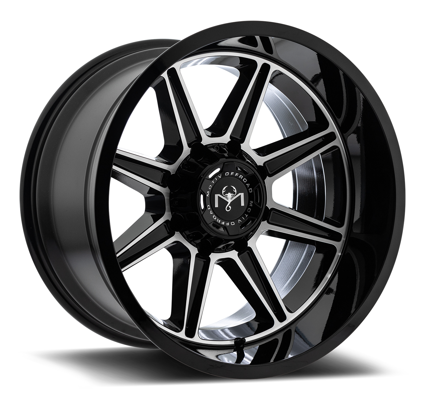 Motiv Off Road BALAST 20X9 +18 8X180 Gloss Black With Machined Face Accents