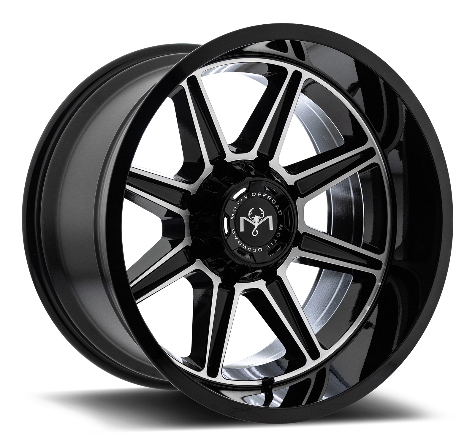 Motiv Off Road BALAST 20X10 -12 8X6.50 Gloss Black With Machined Face Accents