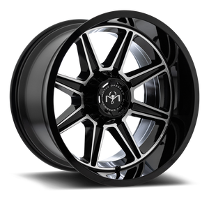 Motiv Off Road BALAST 17X9 +00 5X4.50/5X5 Gloss Black With Machined Face Accents