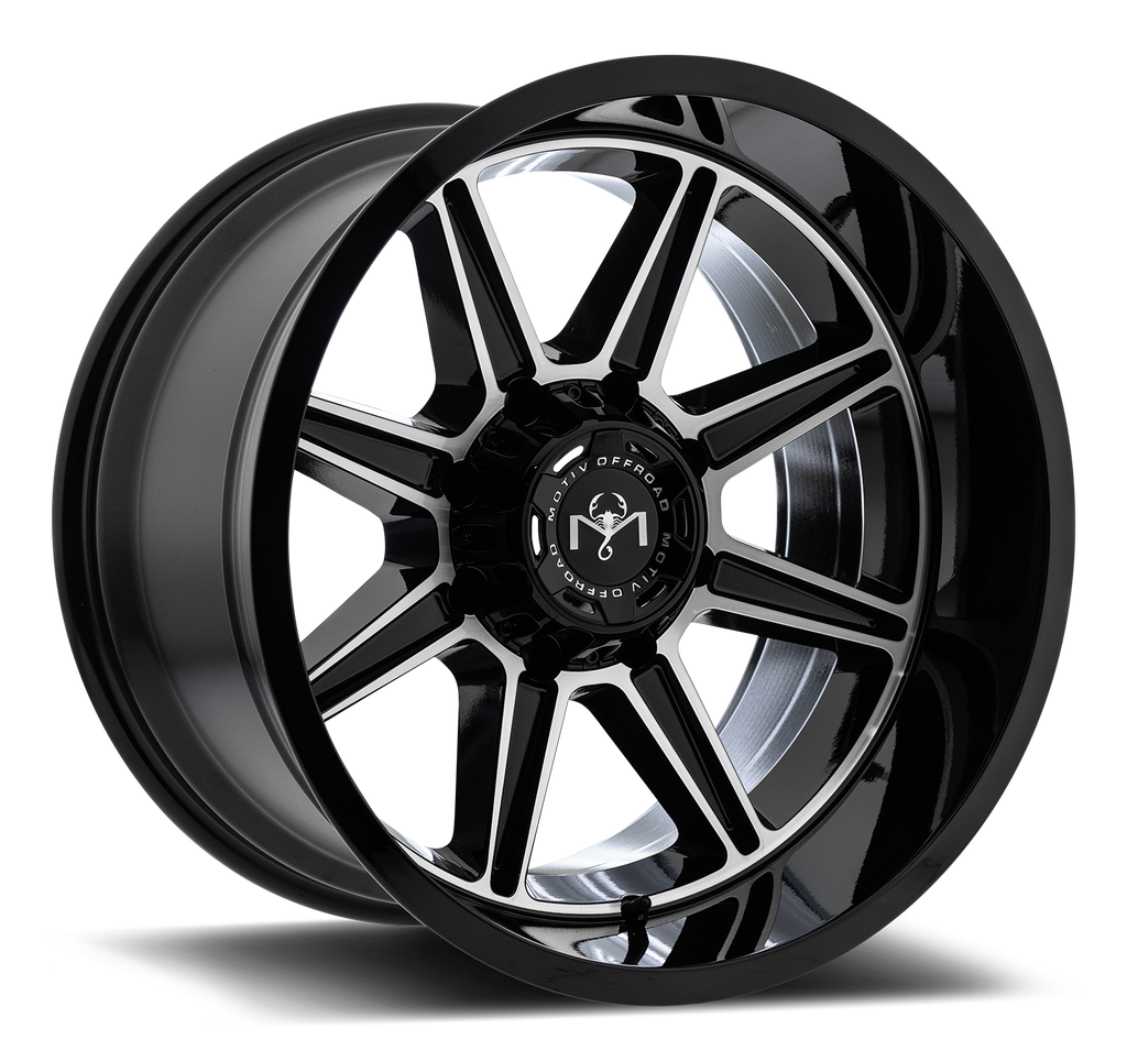 Motiv Off Road BALAST 20X10 -12 8X180 Gloss Black With Machined Face Accents