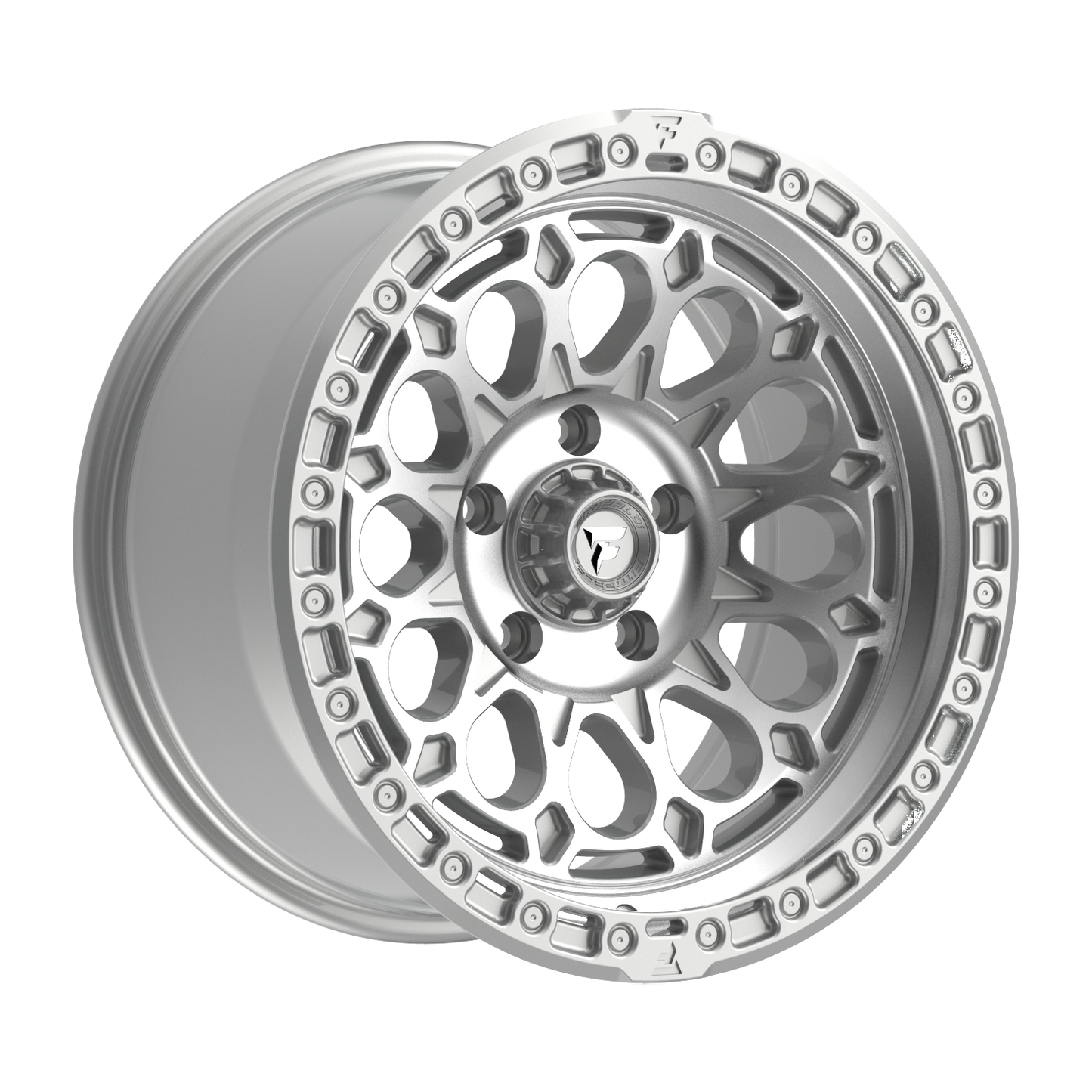 FITTIPALDI OFFROAD FT101MS 17X9, PCD 5X5.00, ET -12, CB 71.5-GLOSS SILVER WITH MACHINED FACE AND UNDERCUT