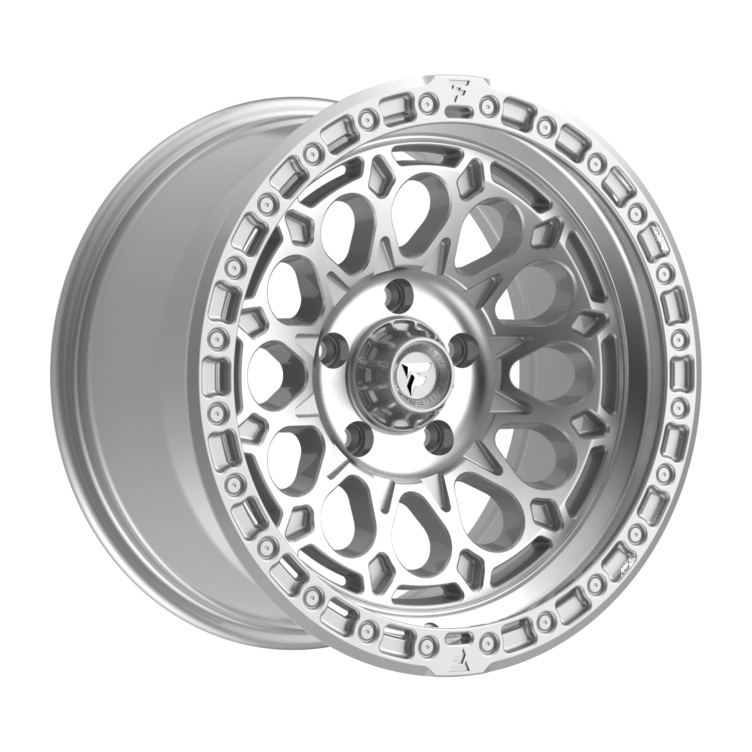 FITTIPALDI OFFROAD FT101MS 17X9, PCD 5X5.00, ET -12, CB 71.5-GLOSS SILVER WITH MACHINED FACE AND UNDERCUT