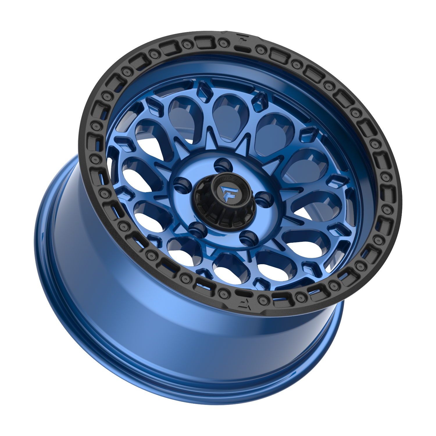FITTIPALDI OFFROAD FT101BLB 17X9, PCD 5X5.00, ET -12, CB 71.5-GLOSS BLUE WITH SATIN BLACK RING
