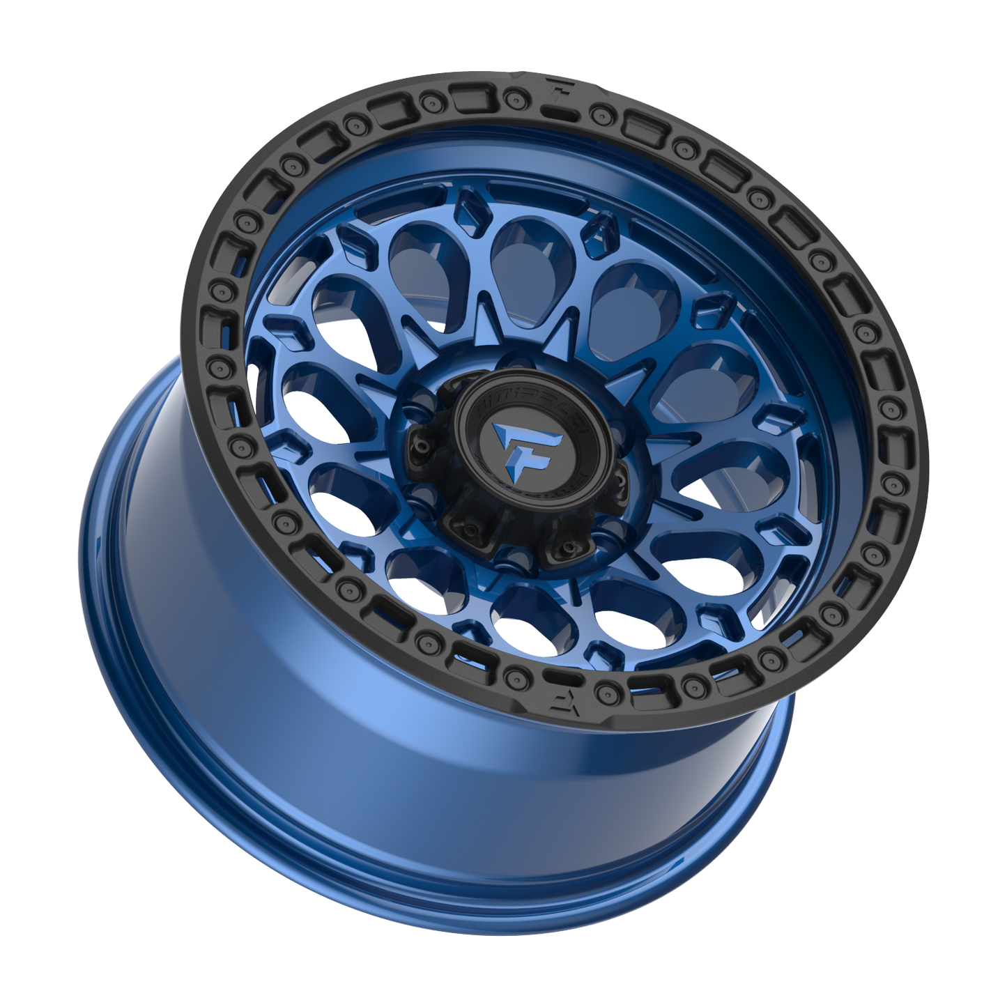 FITTIPALDI OFFROAD FT101BLB 17X9, PCD 6X5.50, ET -12, CB 106.2-GLOSS BLUE WITH SATIN BLACK RING