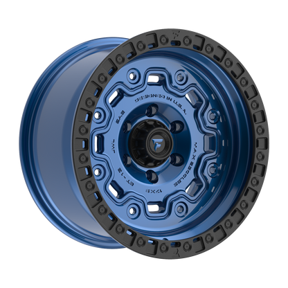 FITTIPALDI OFFROAD FT100BLB 17X9, PCD 6X5.50, ET -12, CB 106.2-GLOSS BLUE WITH SATIN BLACK RING