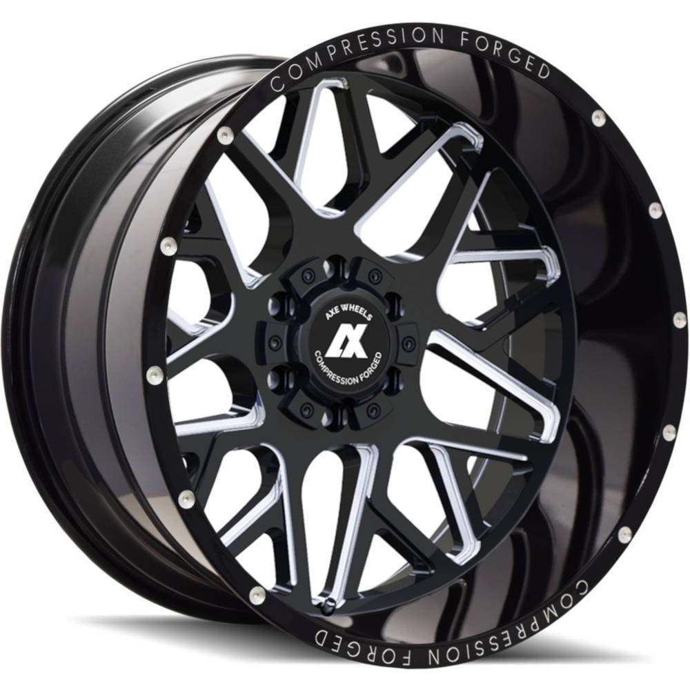 AXE Compression Forged Off-Road AX5.0 22x12 -44 6x135/6x139.7 (6x5.5) Gloss Black Milled