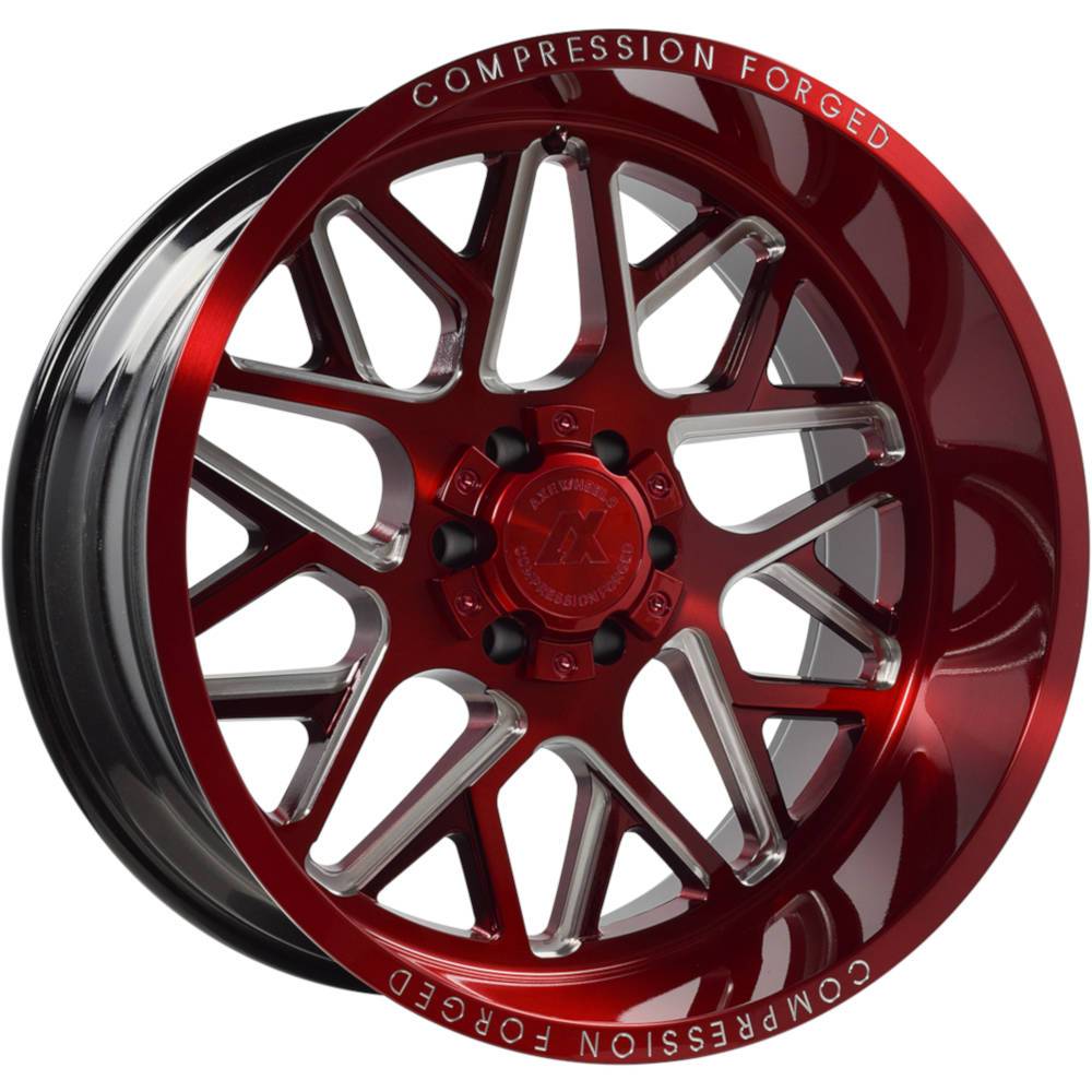 AXE Compression Forged Off-Road AX5.2 22x12 -44 5x127 (5x5)/5x139.7 (5x5.5) Candy Red Milled