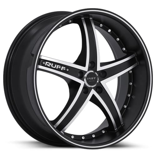 RUFF R953 22X9 15 5X115 GLOSS BLACK W/ MACHINED FACE