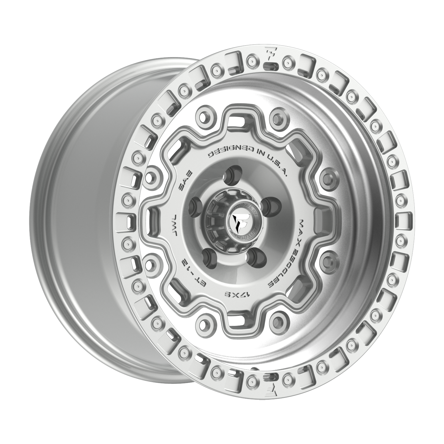 FITTIPALDI OFFROAD FT100MS 17X9, PCD 5X5.00, ET -12, CB 71.5-GLOSS SILVER MACHINED