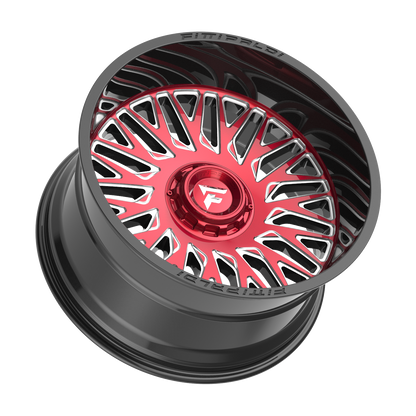 FITTIPALDI OFFROAD FA07MBRM 22X12, PCD 6X135/6X5.50, ET -44, CB 106.2-GLOSS BLACK MACHINED FACE, RED TINT, AND MILLED WINDOWS