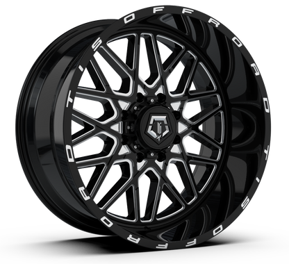 TIS 548BM 24x12 -44 6x135/6x139.7 GLOSS BLACK/MILLED ACCENTS
