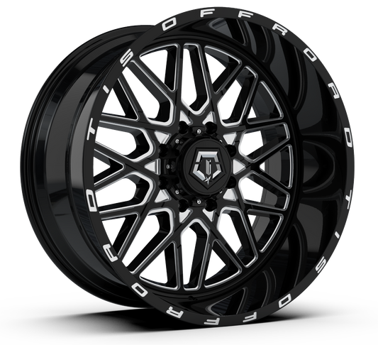TIS 548BM 24x12 -44 6x135/6x139.7 GLOSS BLACK/MILLED ACCENTS