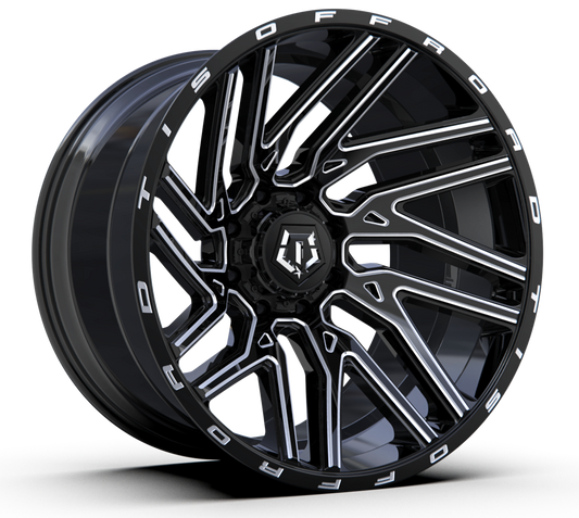 TIS 554BM 24x12 -44 6x135/6x139.7 GLOSS BLACK/MILLED ACCENTS