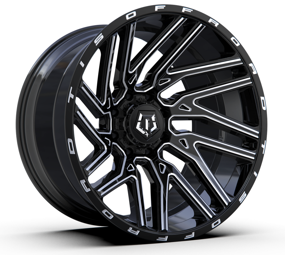 TIS 554BM 22x12 -44 6x135/139.7 GLOSS BLACK/MILLED ACCENTS