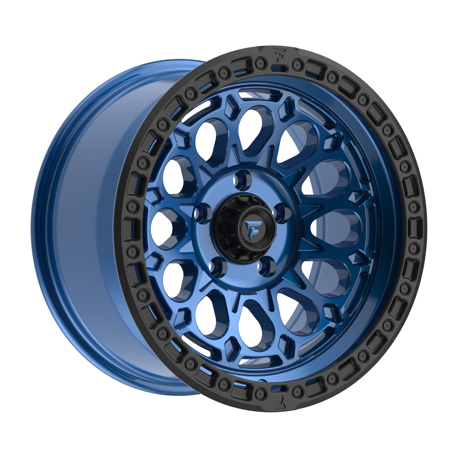 FITTIPALDI OFFROAD FT101BLB 17X9, PCD 5X5.00, ET -12, CB 71.5-GLOSS BLUE WITH SATIN BLACK RING
