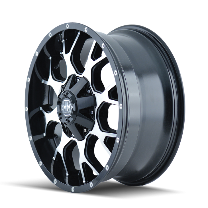 Mayhem 8015 Warrior 18x9 -12 8x180 Black and Machined