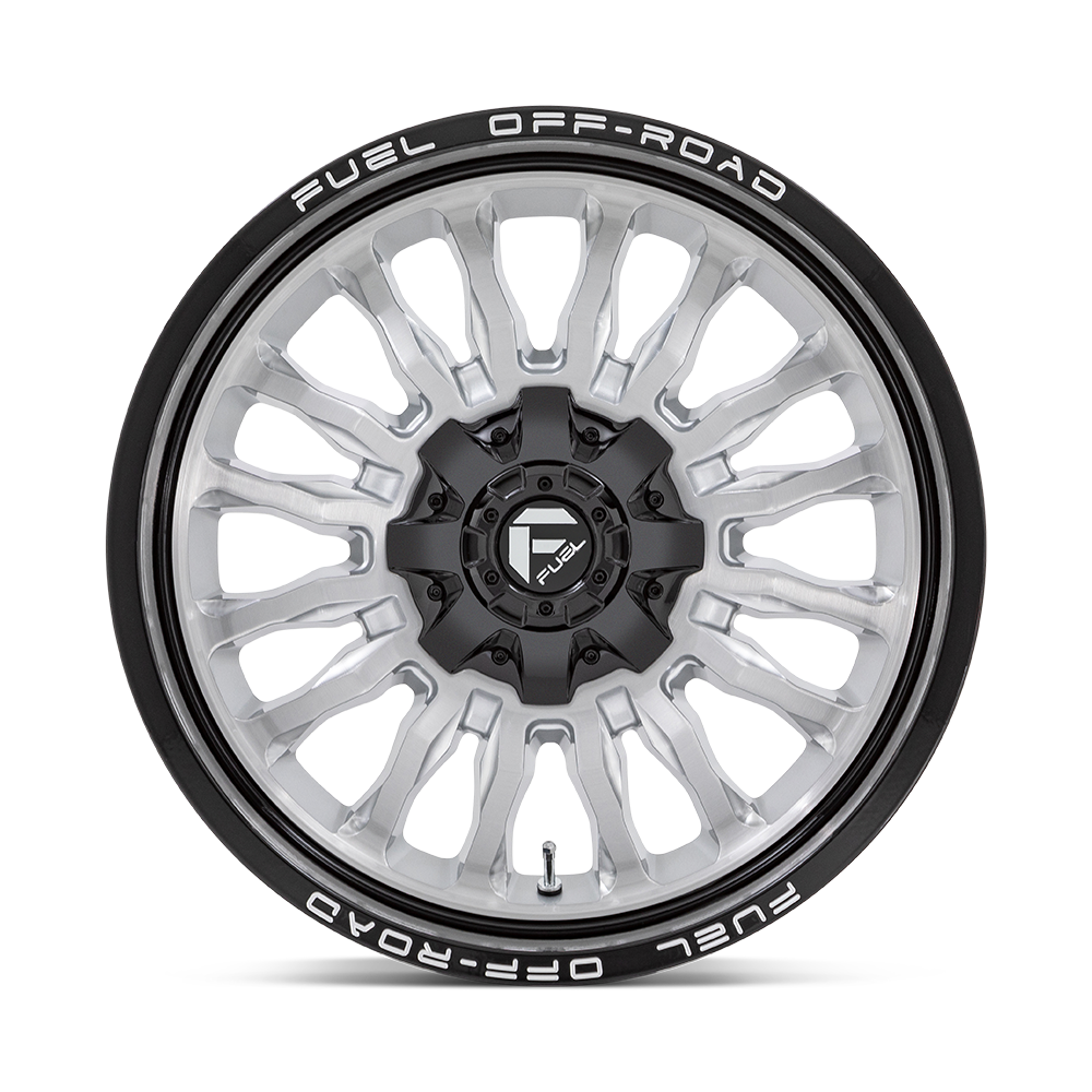 Fuel 1PC D798 ARC 20X9 1 8X170/8X6.7 Silver Brushed Face With Milled Black Lip