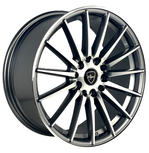 Elegant E007 17x7.5 30 5x114.3/5x120 Gun Metal Machine Face
