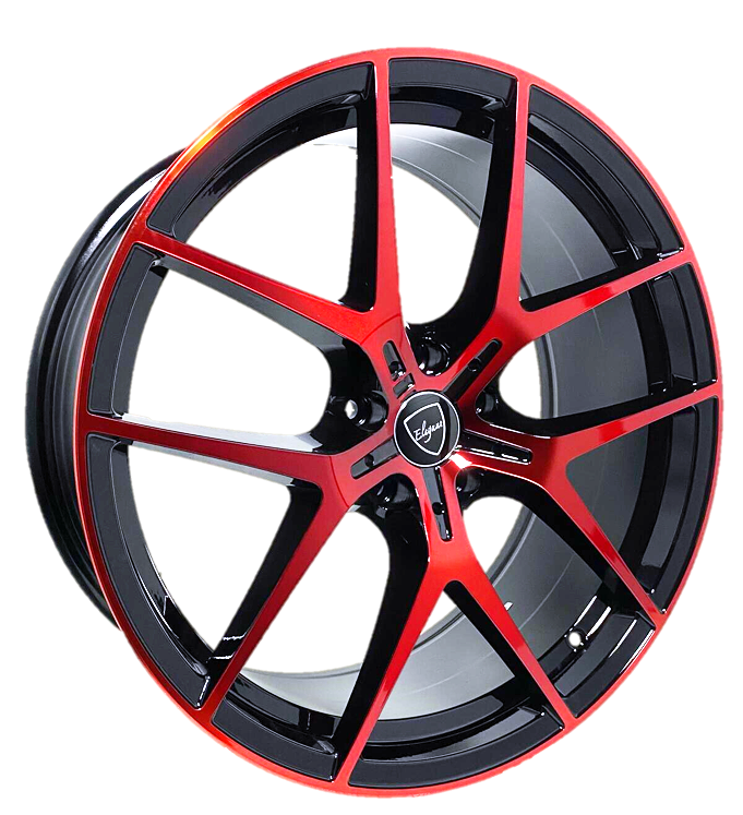 Elegant E017 20x8.5 30 5x120/Gloss Black Candy Red Face