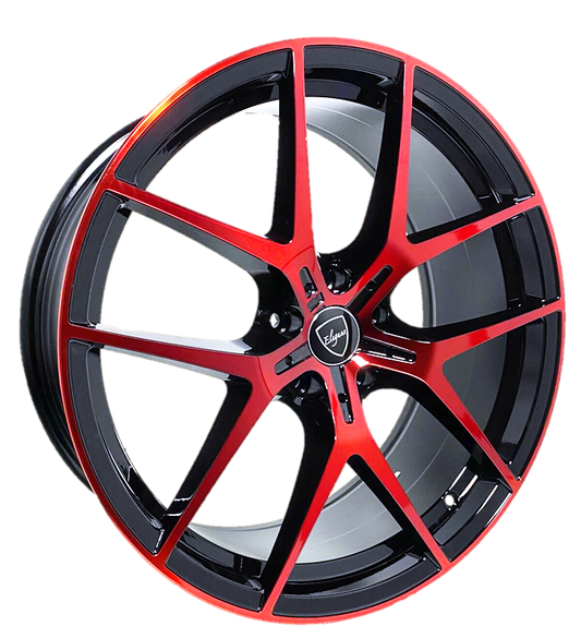 Elegant E017 20x8.5 35 5x114.3/Gloss Black Candy Red Face