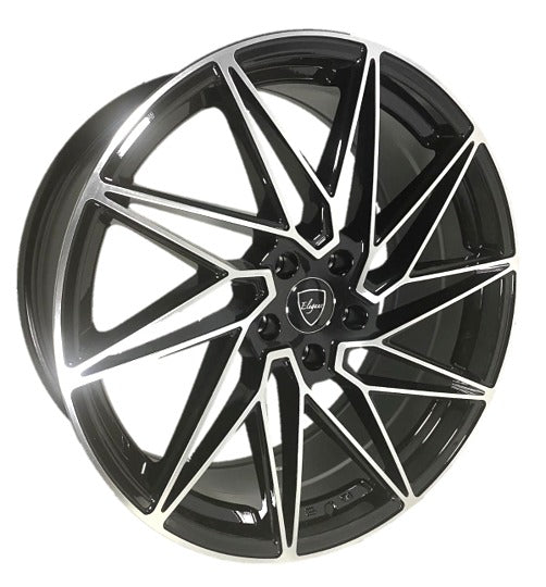 Elegant E015 20x8.5 35 5x114.3/Gloss Black Machine Face