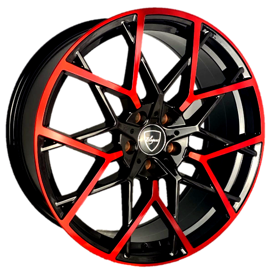 Elegant E009 20x8.5 35 5x114.3 Gloss Black Candy Red Face