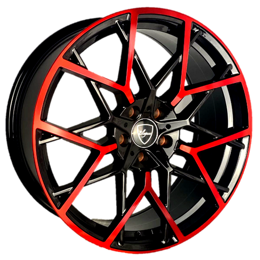 Elegant E009 20x8.5 35 5x114.3 Gloss Black Candy Red Face