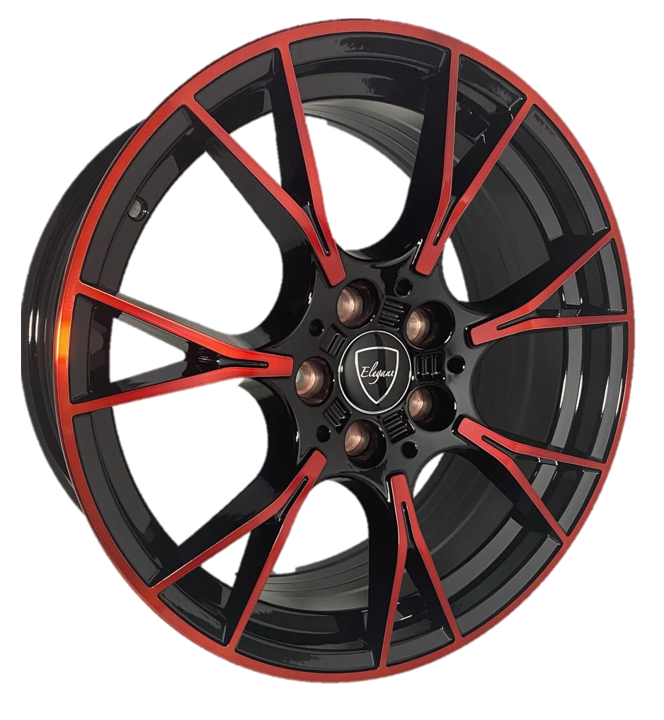 Elegant E006 18x8 35 5x114.3/Gloss Black Candy Red Face