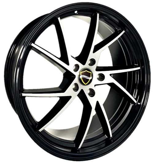ELEGANCE SHARP 18x8 35 5x114.3 Gloss Black Machine Face