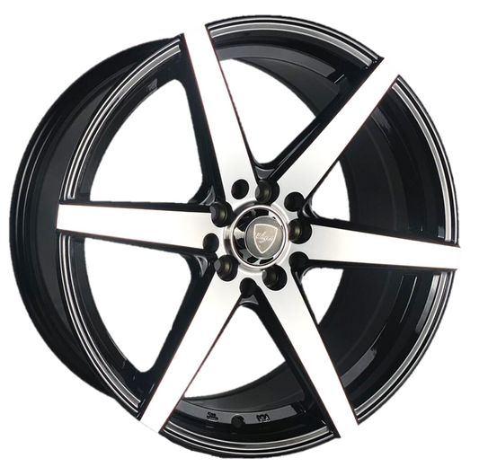 Elegant E002 17x8 35 5x100/5x114.3 Gloss Black Machine Face