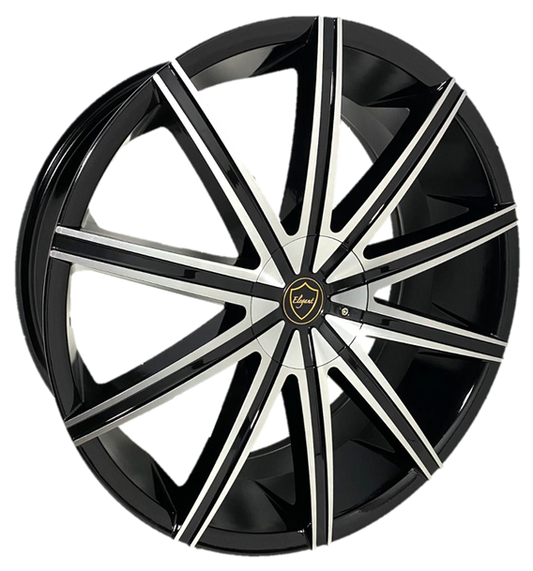ELEGANCE EL908 22x8.5 34 5x114.3/5x120 Gloss Black Machine Face
