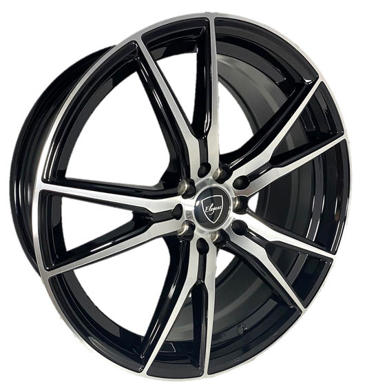 Elegant E001 16x7 35 5x100/5x114.3 Gloss Black Machine Face