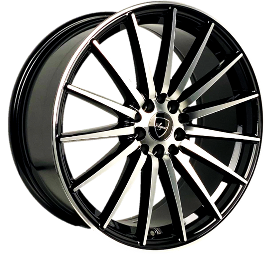 Elegant E007 18x8 35 5x100/5x114.3 Gloss Black Machine Face