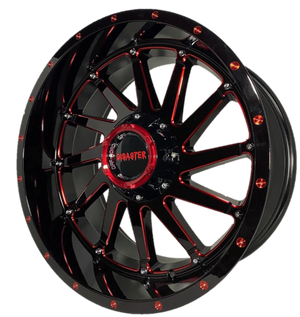 Offroad Disaster D01 20x10 -12 6x135/6x139.7 Gloss Black Candy Red Milled