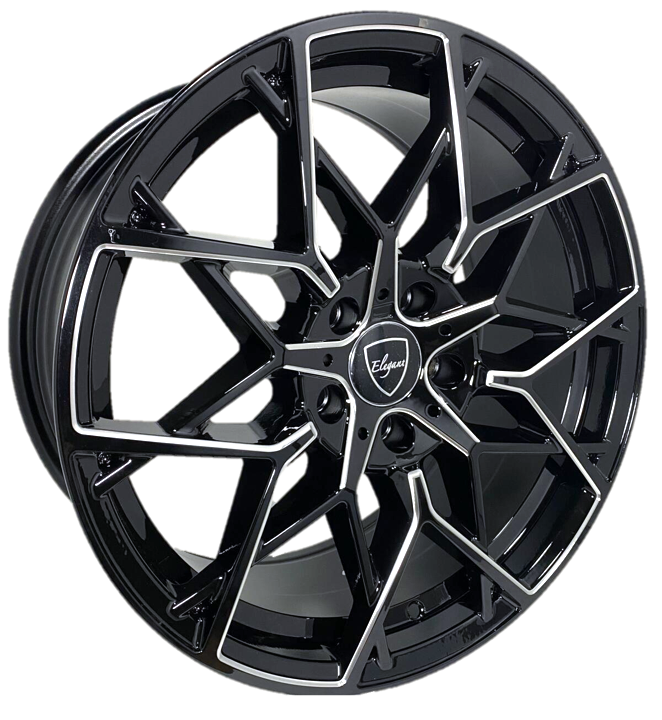 Elegant E009 18x8.5 35 5x114.3/Gloss Black Milled Edge
