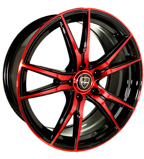 Elegant E001 18x7.5 35 5x114.3 Gloss Black Candy Red Face