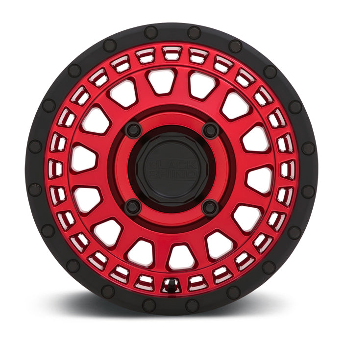 Black Rhino Powersports PARKER UTV BEADLOCK 15X7 51 4X156 CANDY RED WITH BLACK BEAD RING