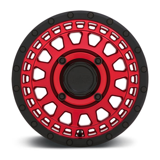 Black Rhino Powersports PARKER UTV BEADLOCK 15X7 36 4X110 CANDY RED WITH BLACK BEAD RING